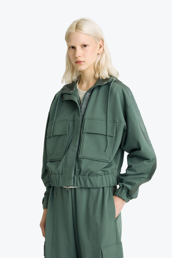 Parajumpers SALVAGE - HOODED FLEECE SMOKY PINE 26SMPWFLBG32P840279