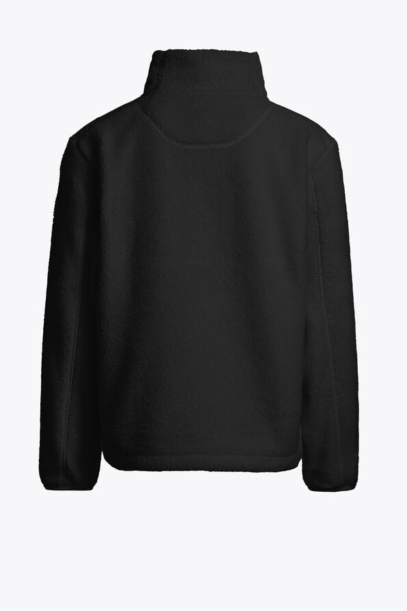 Parajumpers BERGEN NO EMBRO - HALF-ZIP FLEECE OFF BLACK - BLACK 26WMPMFLQS22P36B071