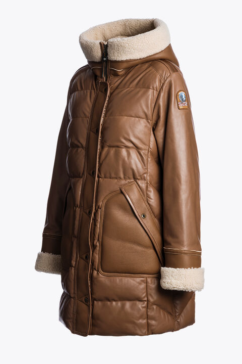 Parajumpers DEMI SPECIAL - LEATHER COAT CLAY 25WMPWJKSE33P680616
