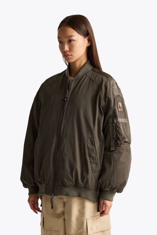 Parajumpers BOMB - REVERSIBLE BOMBER TAGGIA OLIVE 26WMPWJKIN32P760218