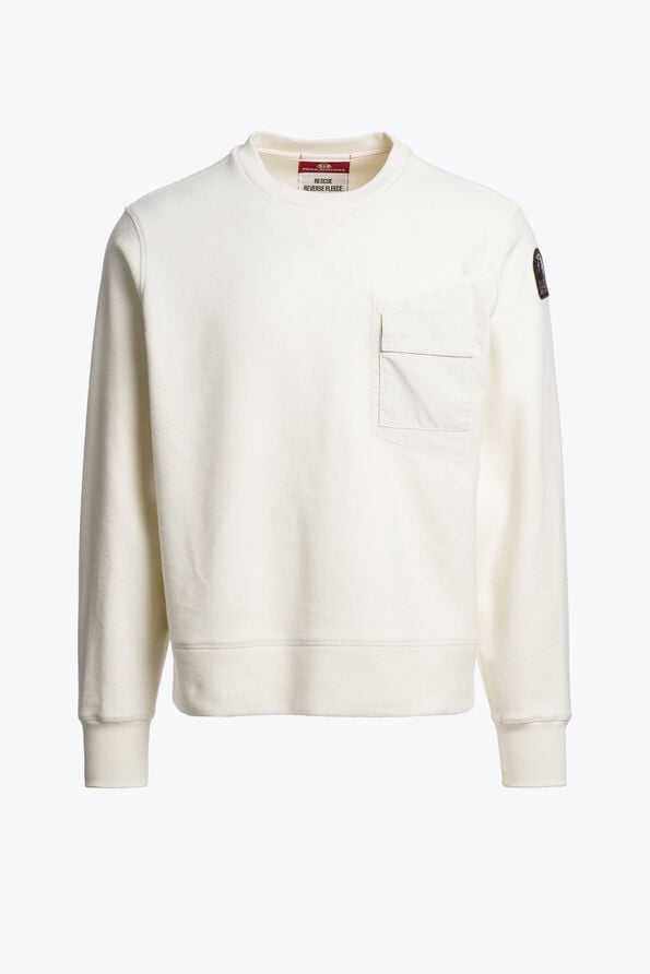 Parajumpers PERNHOS - CREWNECK SWEATSHIRT WARM IVORY 26WMPMFLQR01P390132