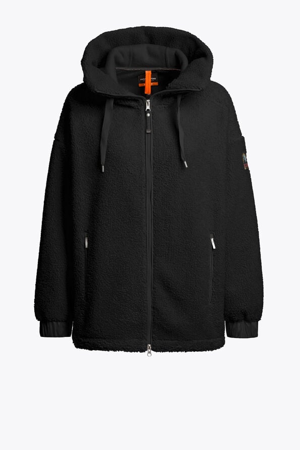 Parajumpers NOELLE - FULL-ZIP SWEATSHIRT BLACK 26WMPWFLPF33P640541