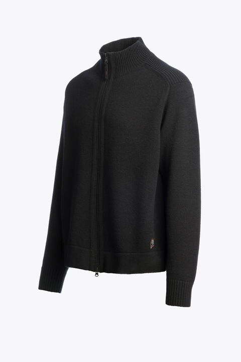 Parajumpers LEVICO - FULL-ZIP CARDIGAN BLACK 26WMPMKNLW03P280541