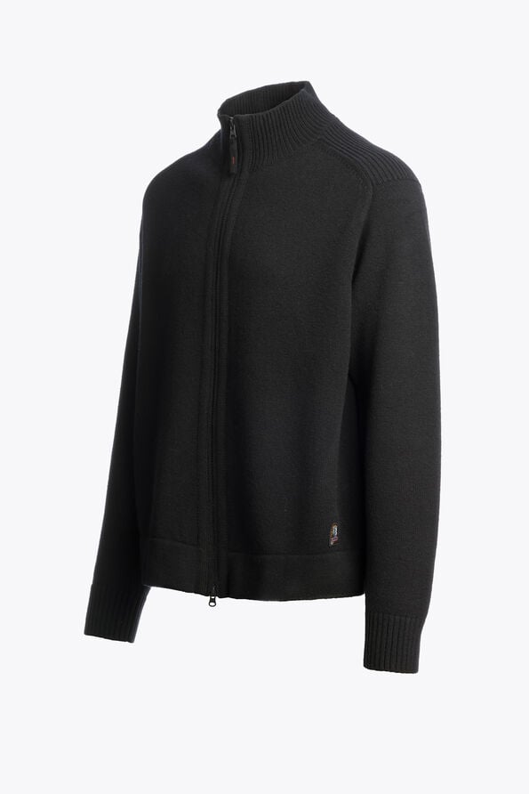 Parajumpers LEVICO - FULL-ZIP CARDIGAN BLACK 26WMPMKNLW03P280541