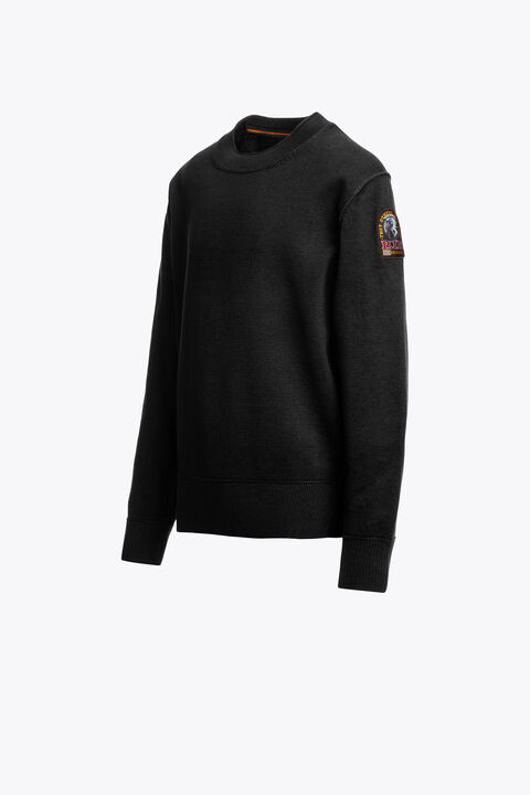 Parajumpers BASIC BRAW - CREWNECK SWEATER BLACK 26WMPBKNRK64PBH0541