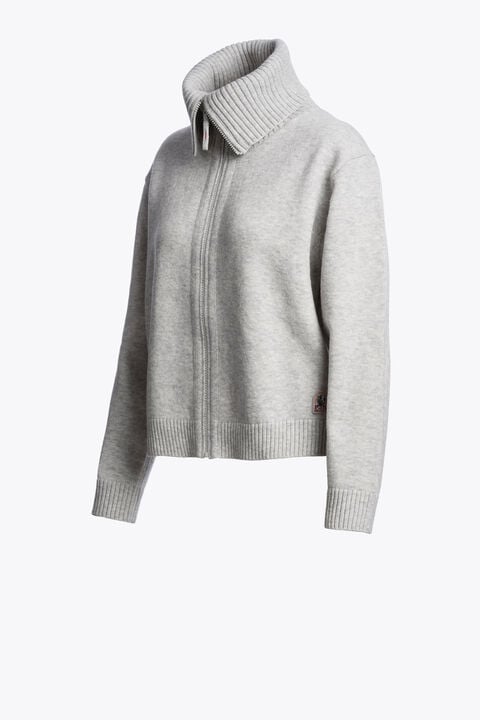 Parajumpers SPINGA - FULL-ZIP CARDIGAN STEEL MELANGE 26WMPWKNLW33P720566
