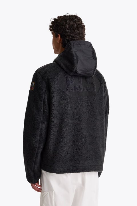 Parajumpers SUNDRE - HOODED FLEECE OFF BLACK - BLACK 26WMPMFLQS01P36B071