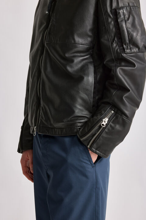 Parajumpers SOWERS - LEATHER JACKET BLACK 26WMPMJKLG01P400541
