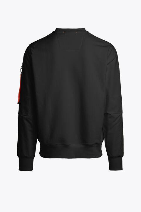 Parajumpers SABRE BASIC - CREWNECK SWEAT BLACK 25WMPMFLRE10P580541