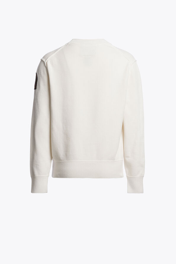Parajumpers BASIC BRAW - CREWNECK SWEATER WARM IVORY 26WMPBKNRK64PBH0132