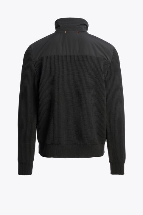 Parajumpers STEEL RIVER - CARDIGAN HYBRIDE BLACK 26WMPMHYKT04P460541