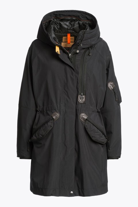 Parajumpers TANK LIGHT - HOODED PARKA BLACK 26WMPWJKMG32P530541