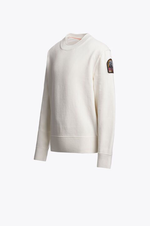 Parajumpers BASIC BRAW - CREWNECK SWEATER WARM IVORY 26WMPBKNRK64PBH0132