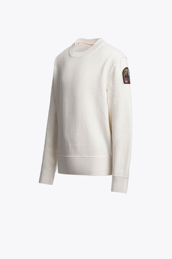 Parajumpers BASIC BRAW - CREWNECK SWEATER WARM IVORY 26WMPBKNRK64PBH0132