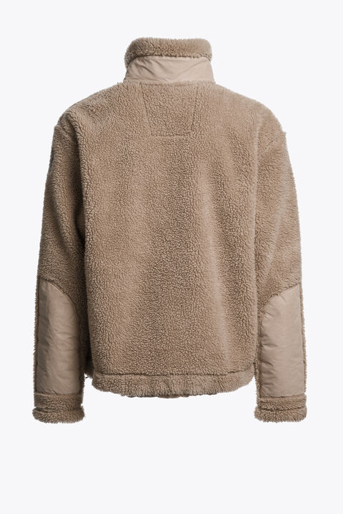 Parajumpers KIMBALL - CURLY FLEECE FULL-ZIP SWEAT MASTIC 25WMPMFLPY02P520772