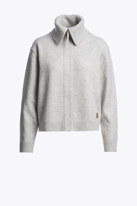 Parajumpers SPINGA - FULL-ZIP CARDIGAN STEEL MELANGE 26WMPWKNLW33P720566