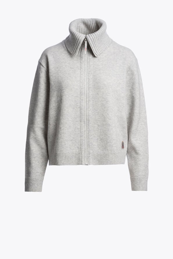 Parajumpers SPINGA - FULL-ZIP CARDIGAN STEEL MELANGE 26WMPWKNLW33P720566