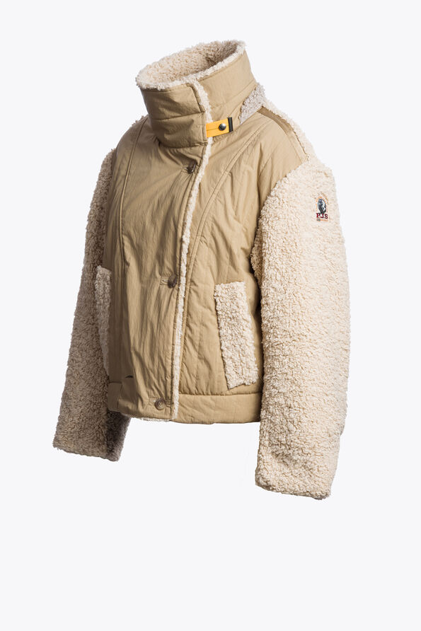 Parajumpers KAEDE - CURLY FLEECE BOMBER SUNKISSED  -  MOONBEAM  -  CHATEAU 25WMPWJKHM31P98M008
