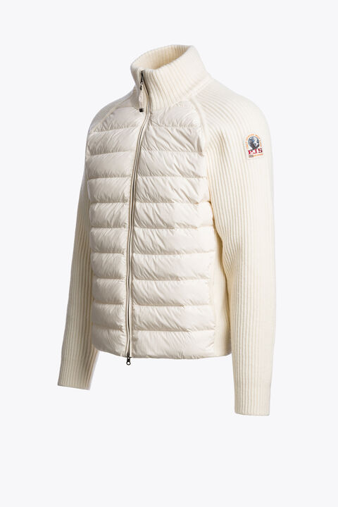 Parajumpers OLMO - HYBRID-STRICKJACKE WARM IVORY 26WMPMHYRB02P130132