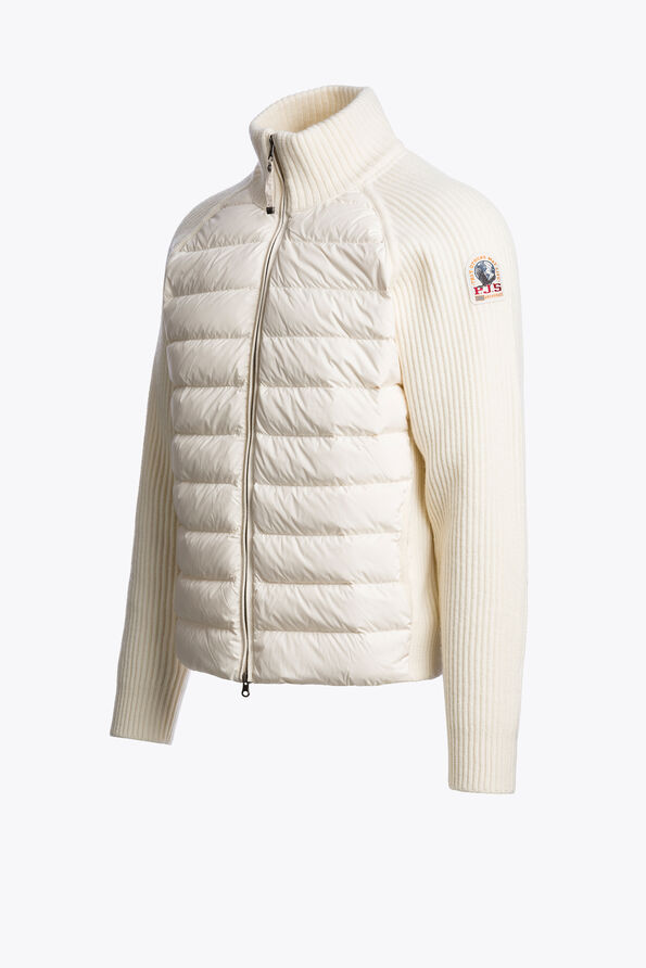 Parajumpers OLMO - HYBRID-STRICKJACKE WARM IVORY 26WMPMHYRB02P130132