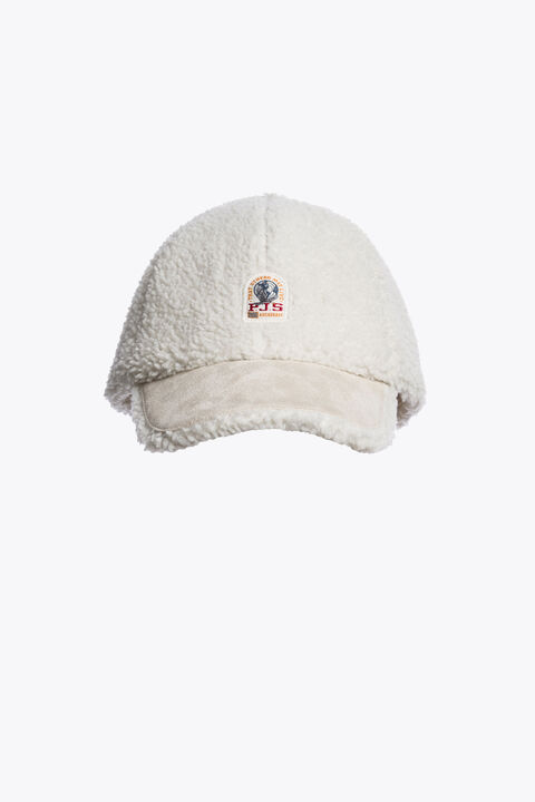Parajumpers CODROY - CURLY FLEECE BASEBALL CAP CHALK WHITE 26WMPABCHA42PAN0131