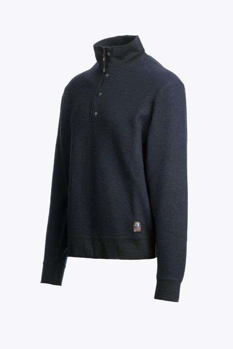 Parajumpers JACUP - HALF-ZIP CARDIGAN BLUE NAVY 26WMPMKNRK13P350316