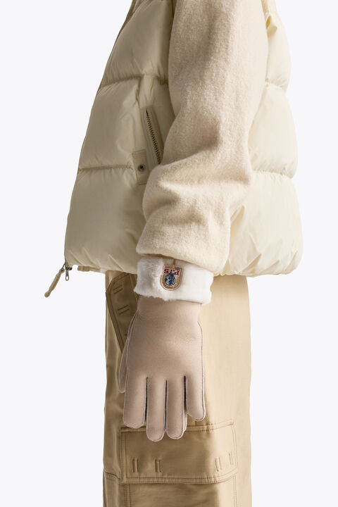 Parajumpers GINDAL - SHEARLING GLOVES IVORY 26WMPAGLGL13PAO0531