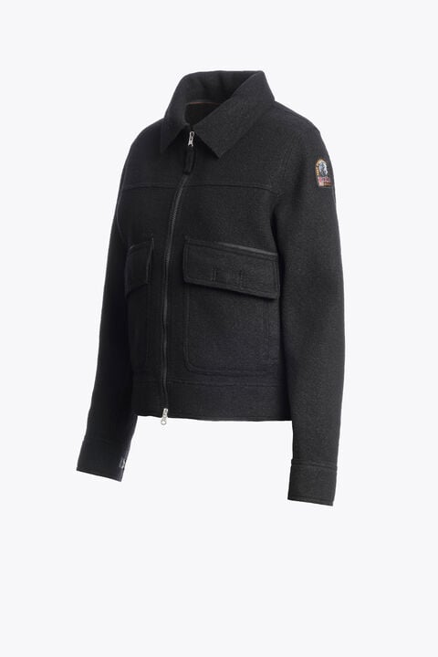 Parajumpers AMALU - WOOL JACKET BLACK 26WMPWJKLV31P690541