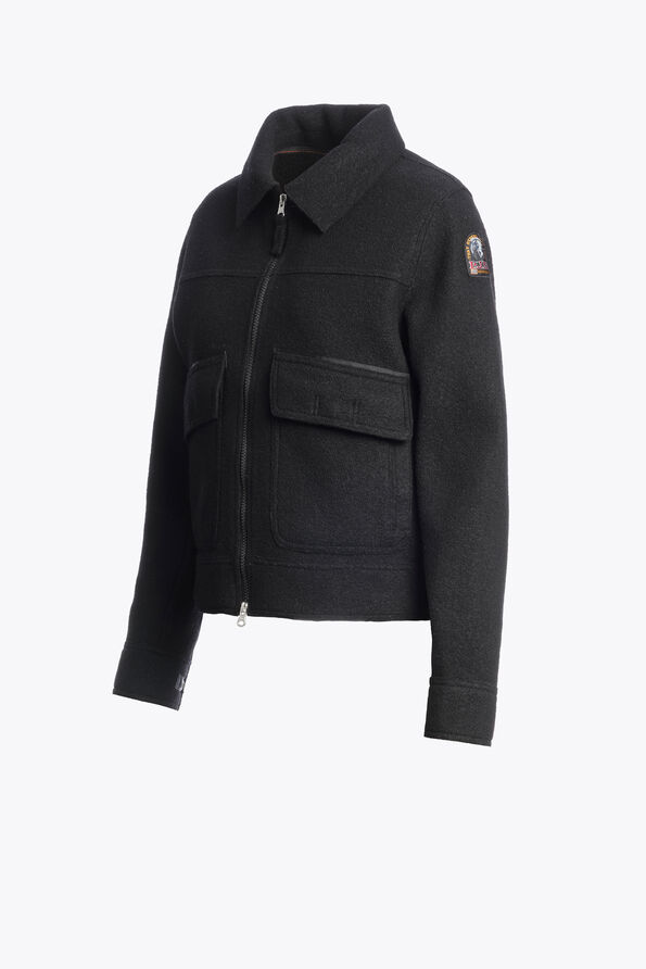 Parajumpers AMALU - WOOL JACKET BLACK 26WMPWJKLV31P690541