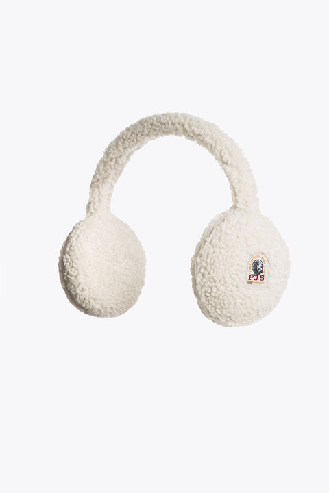 Parajumpers RAWAM - CURLY FLEECE EARMUFFS CHALK WHITE 26WMPAHBHA40PAN0131
