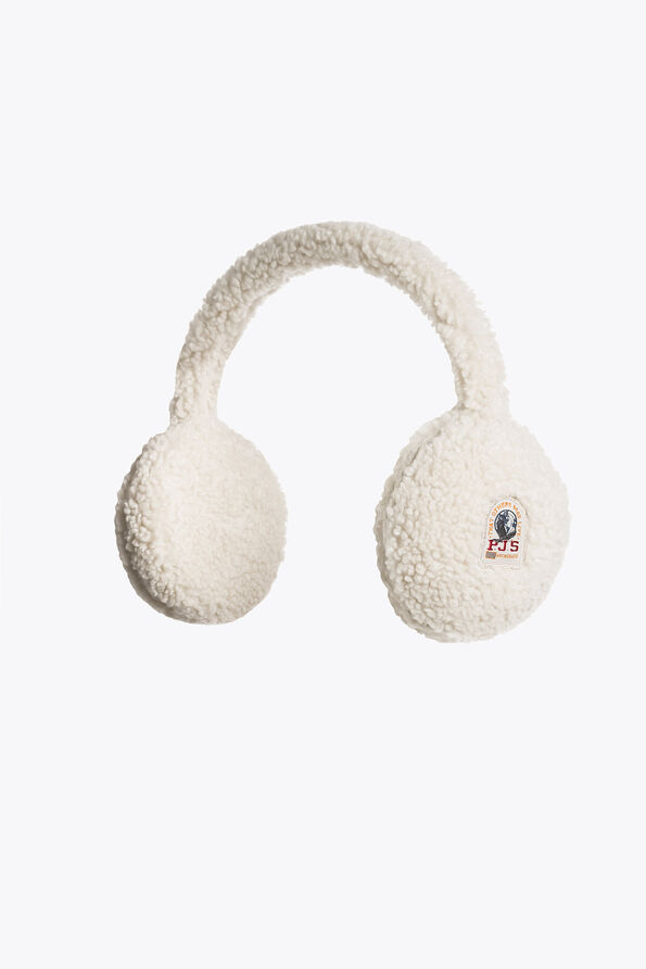 Parajumpers RAWAM - CURLY FLEECE EARMUFFS CHALK WHITE 26WMPAHBHA40PAN0131