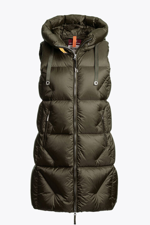 Parajumpers ZULY - HOODED VEST OLIVE GREY 25WMPWPUHY35P730103