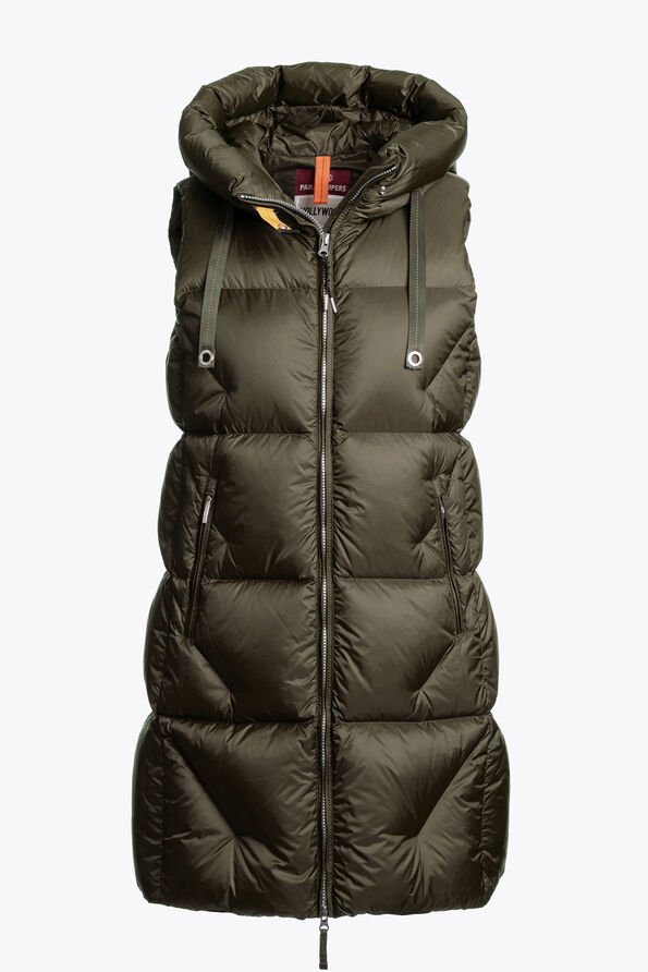 Parajumpers ZULY - HOODED VEST OLIVE GREY 25WMPWPUHY35P730103