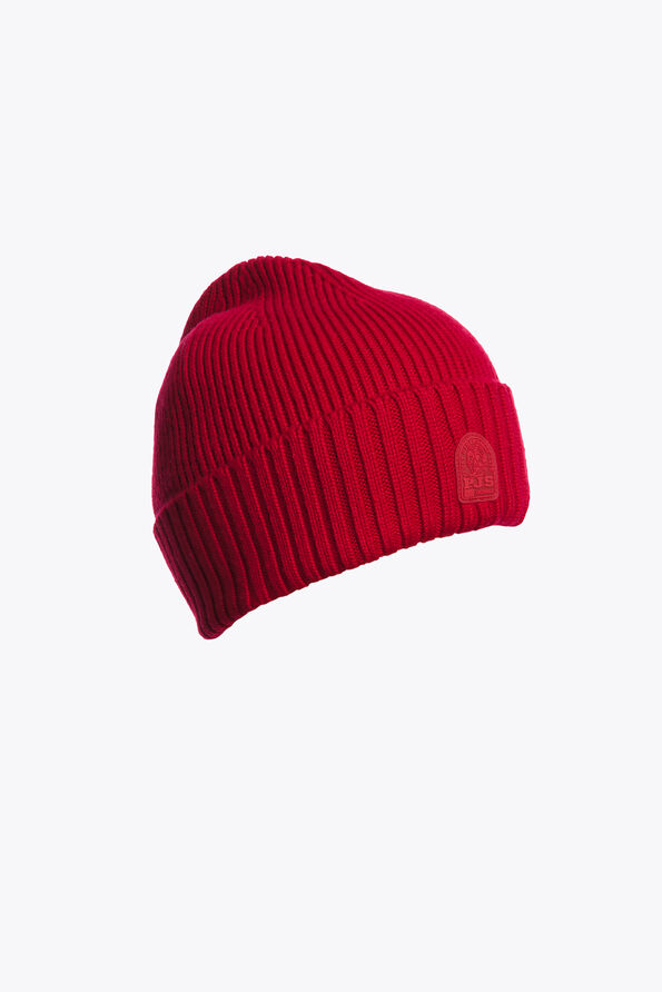 Parajumpers PLAIN - MERINO WOOL BEANIE RED 25WMPAHAHA12PAT0527