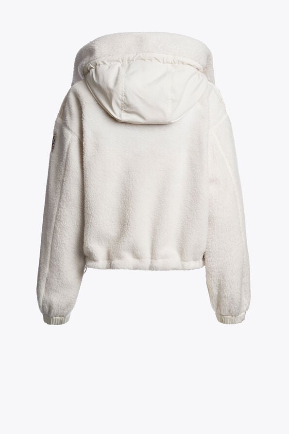 Parajumpers KISHA NO EMBRO - HOODED FLEECE WARM IVORY 26WMPWFLQS41P780132