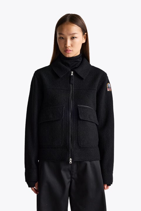 Parajumpers AMALU - WOOL JACKET BLACK 26WMPWJKLV31P690541