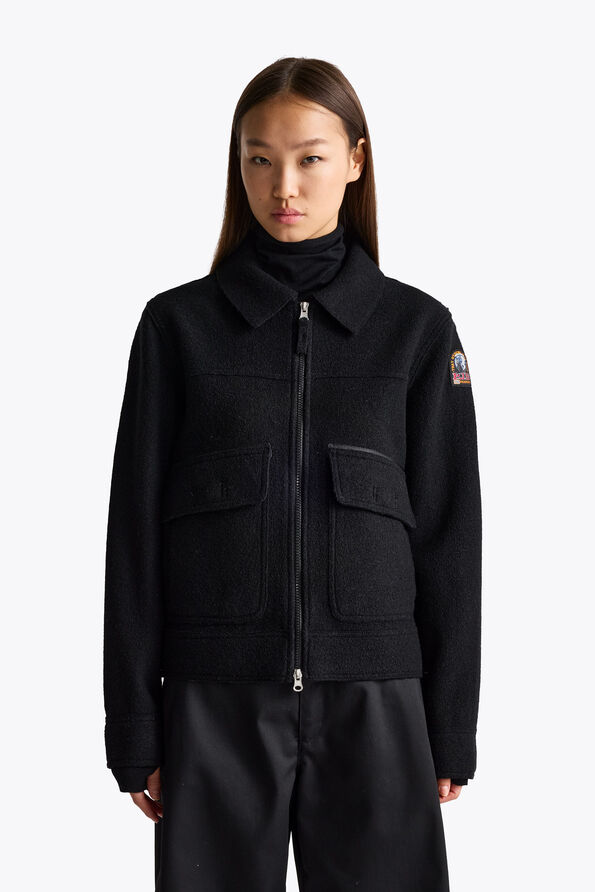 Parajumpers AMALU - WOOL JACKET BLACK 26WMPWJKLV31P690541