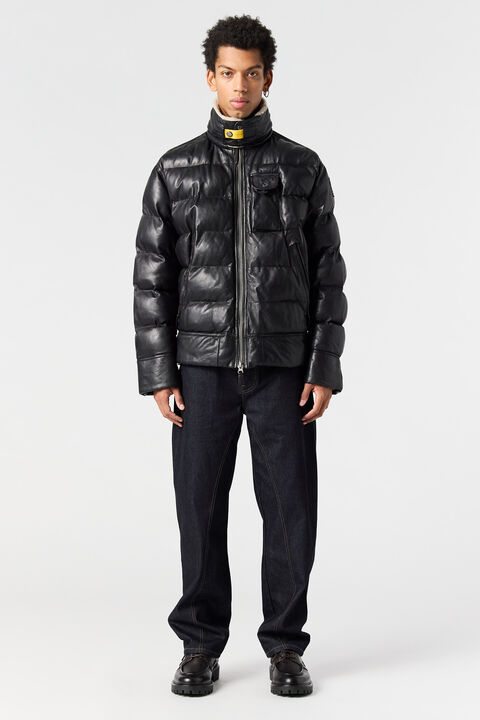 Parajumpers GIAN - LEATHER JACKET BLACK 25WMPMJKLE03P060541