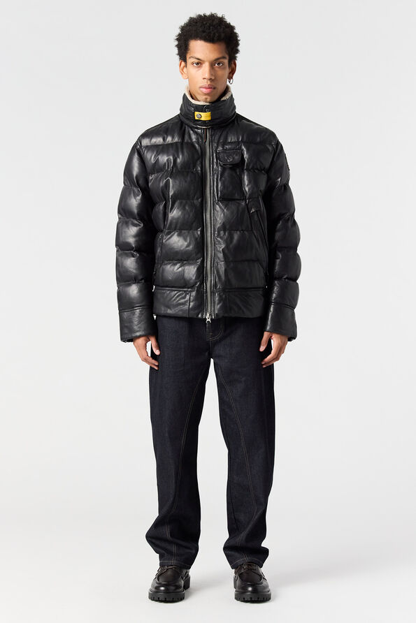 Parajumpers GIAN - LEATHER JACKET BLACK 25WMPMJKLE03P060541