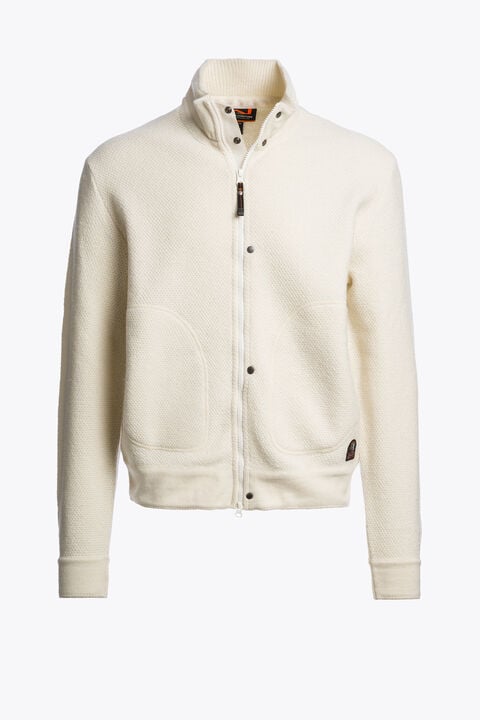 Parajumpers BRIENT - FULL-ZIP CARDIGAN WARM IVORY 26WMPMKNRK12P350132