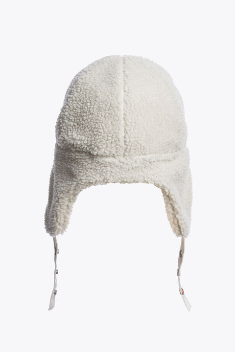 Parajumpers VEVEY - CURLY FLEECE JOCKEY HAT CHALK WHITE 26WMPAHAHA41PAN0131