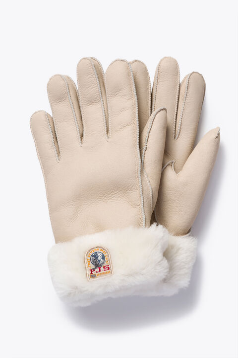 Parajumpers GINDAL - SHEARLING GLOVES IVORY 26WMPAGLGL13PAO0531
