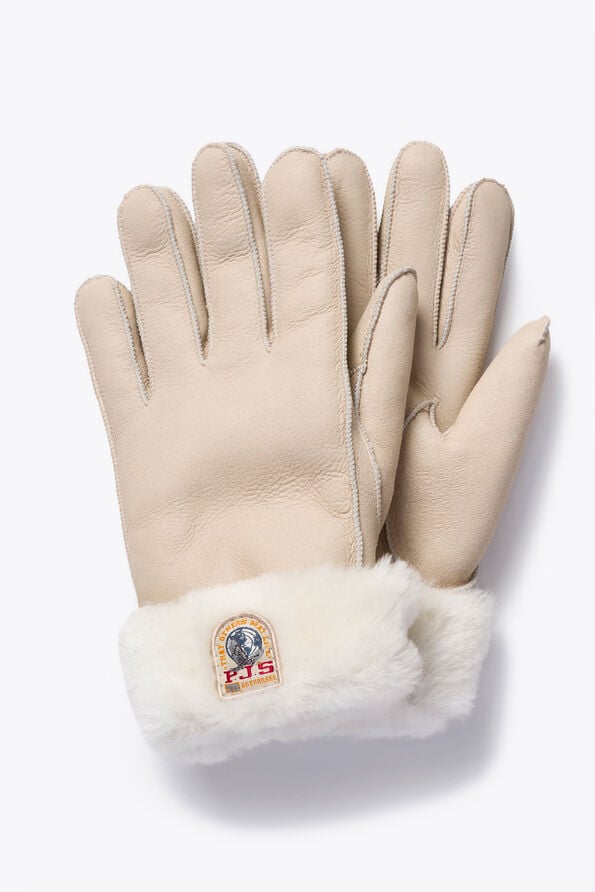 Parajumpers GINDAL - SHEARLING GLOVES IVORY 26WMPAGLGL13PAO0531