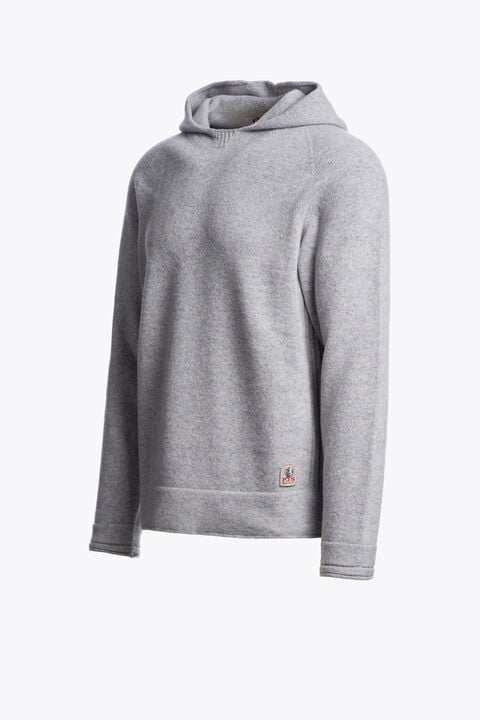 Parajumpers SAUBLE - HOODED SWEATER ASH GREY MELANGE 26WMPMKNNK01P290608