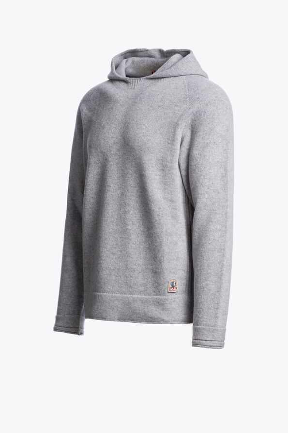 Parajumpers SAUBLE - HOODED SWEATER ASH GREY MELANGE 26WMPMKNNK01P290608