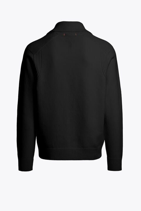 Parajumpers CALDONAZZO - HALF-ZIP CARDIGAN BLACK 26WMPMKNLW02P280541