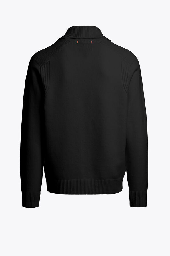 Parajumpers CALDONAZZO - HALF-ZIP CARDIGAN BLACK 26WMPMKNLW02P280541