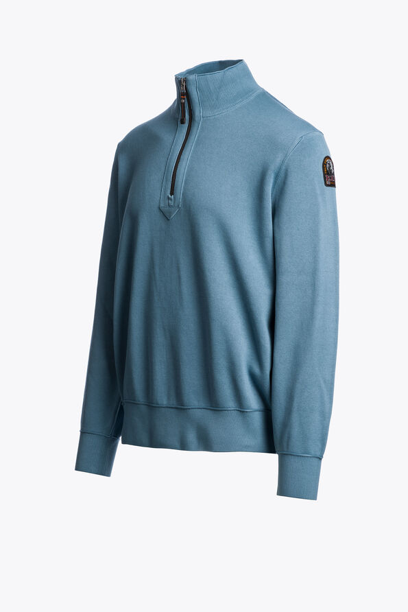 Parajumpers BASIC SCOE - HALF ZIP CARDIGAN SKY STEEL 26WMPMKNKC06P140138