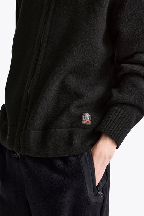 Parajumpers LEVICO - FULL-ZIP CARDIGAN BLACK 26WMPMKNLW03P280541
