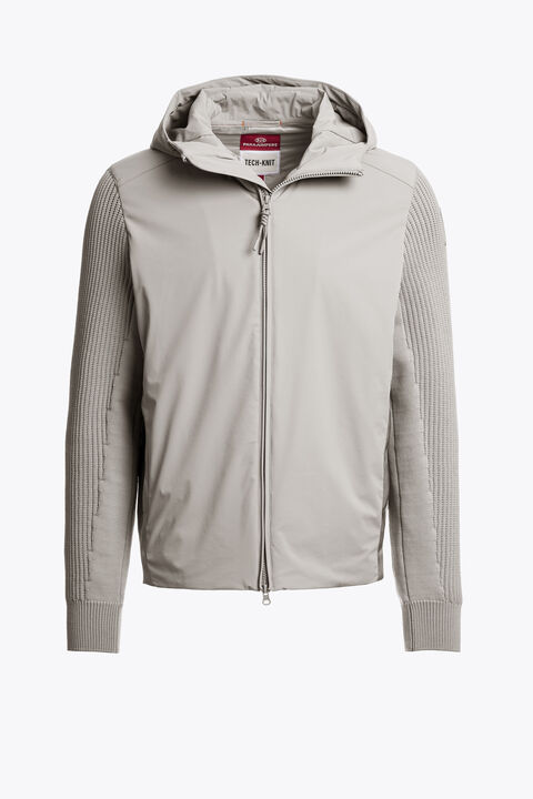 Parajumpers ROCHER RIVER - HYBRID CARDIGAN MID GREY 26WMPMHYKT03P460137